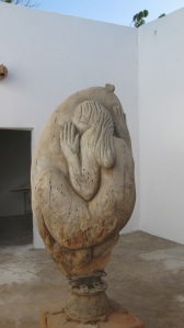 A large wooden sculpure by Dolo